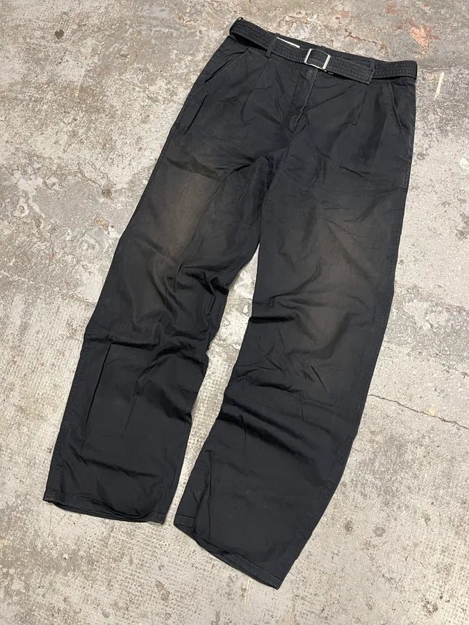 Jil Sander Faded Black Soft Belted Pants (S/M) BXJrAIe 3