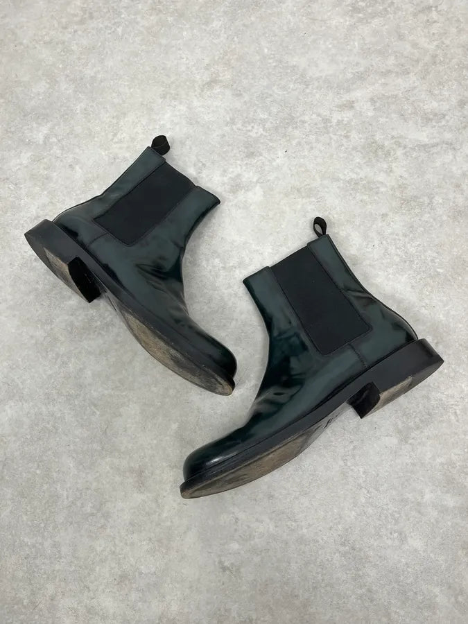 Jil Sander Green Classy Leather Chelsea Boots WLsuIPS 1