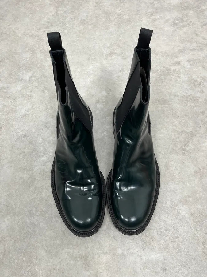 Jil Sander Green Classy Leather Chelsea Boots WLsuIPS 2