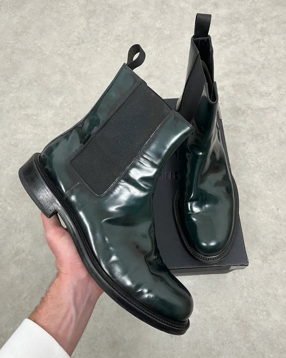 Jil Sander Green Classy Leather Chelsea Boots WLsuIPS 0