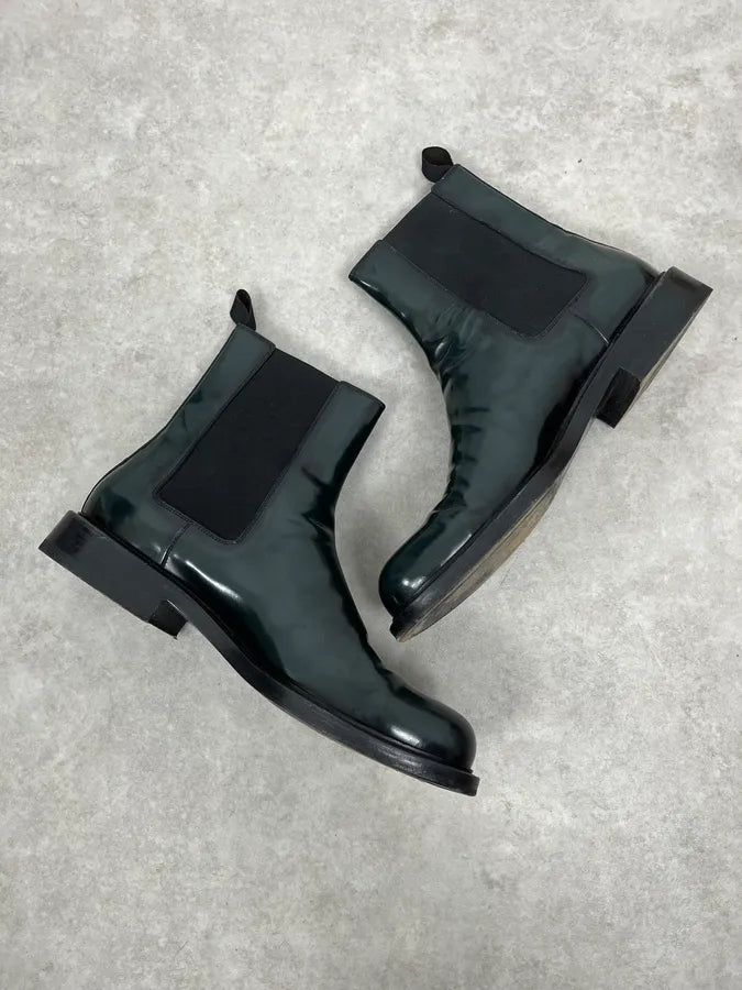 Jil Sander Green Classy Leather Chelsea Boots WLsuIPS 3