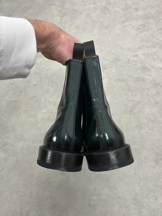 Jil Sander Green Classy Leather Chelsea Boots WLsuIPS 4