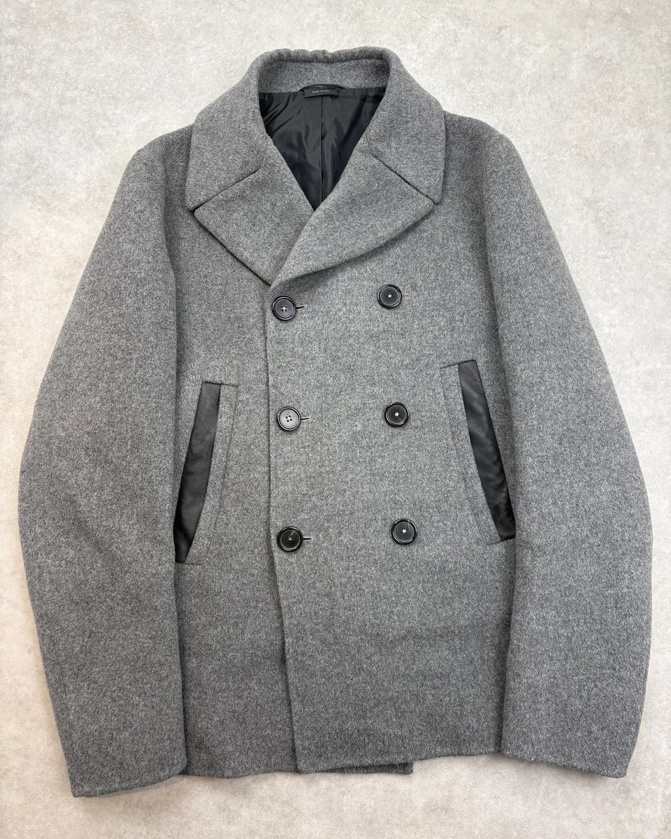 SS2013 Jil Sander Grey Wool Peacoat Caban XxkhCyw 2