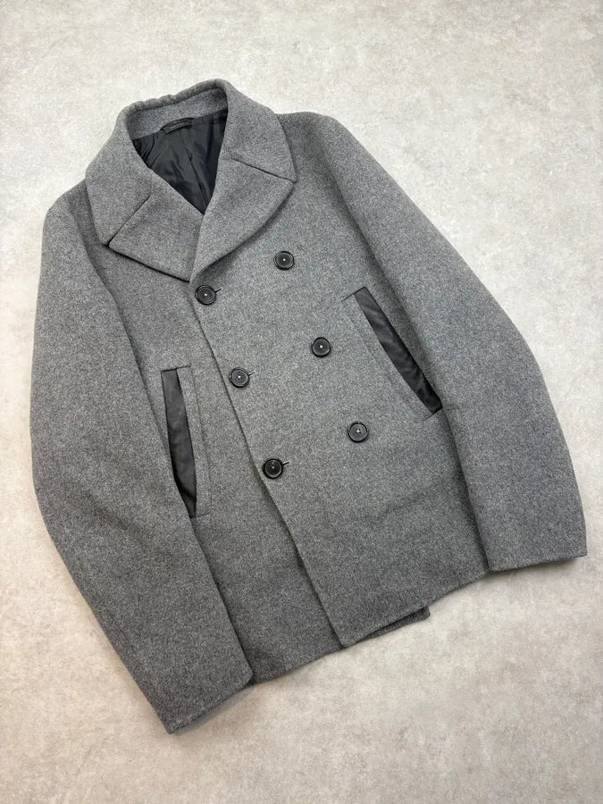 SS2013 Jil Sander Grey Wool Peacoat Caban XxkhCyw 3