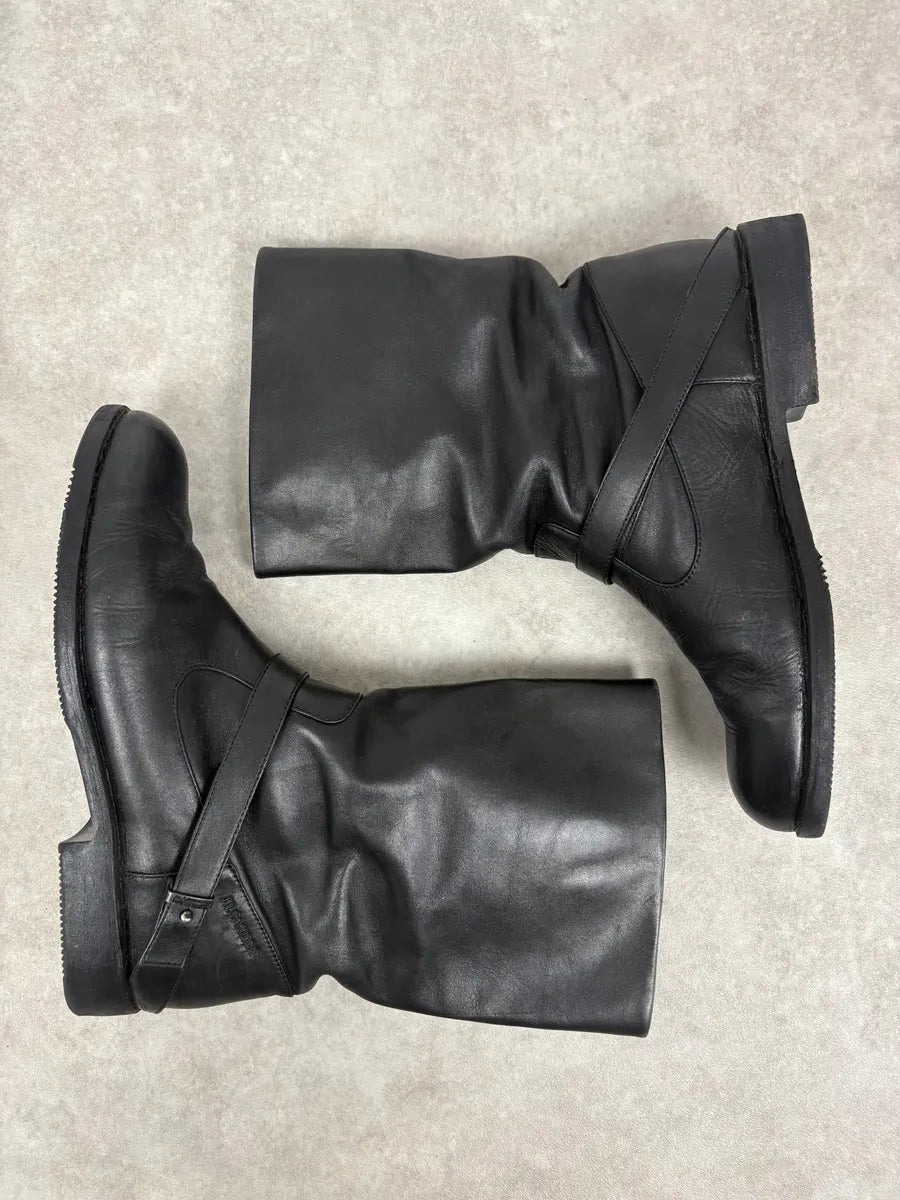 Jil Sander Mid Calf Leather Black Ankle Boots RZqvUGU 3