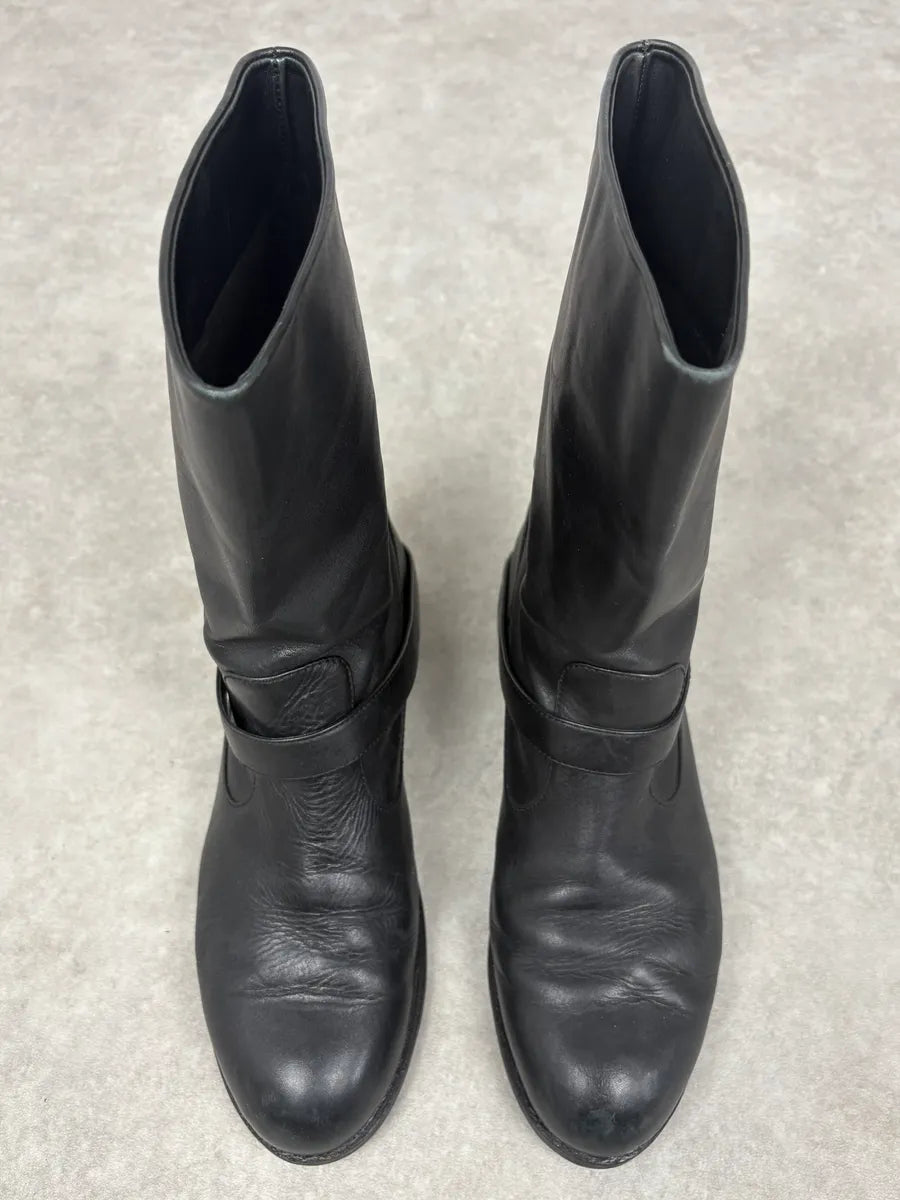 Jil Sander Mid Calf Leather Black Ankle Boots RZqvUGU 1