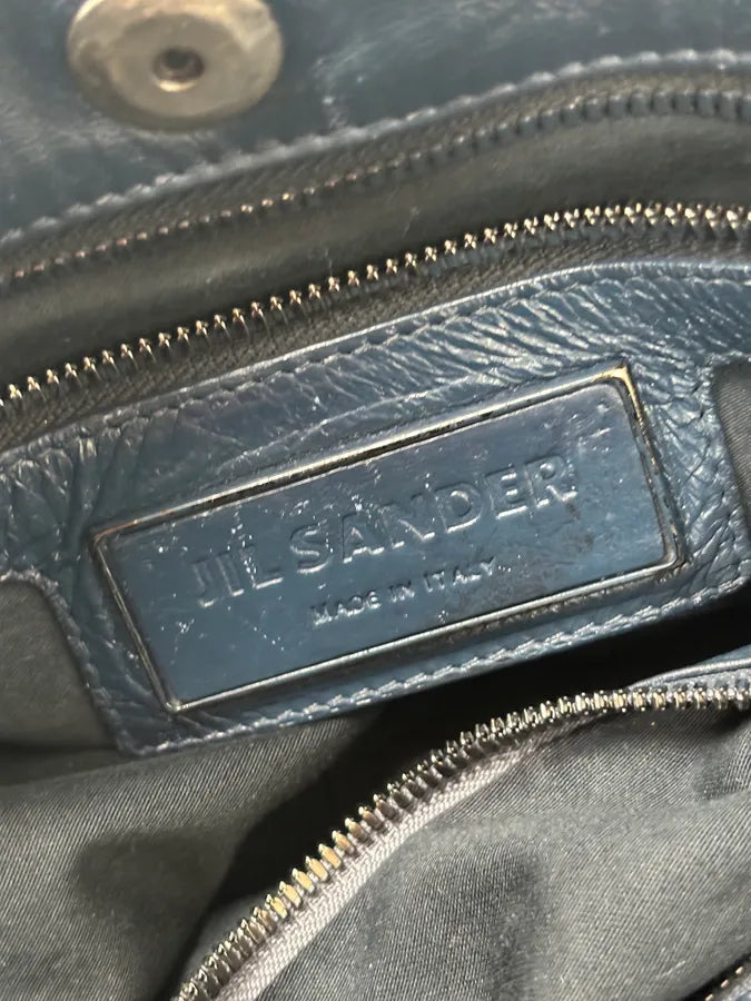 Jil Sander Navy Leather Hobo Bag with Wrapped Handle AdmkOPd 13