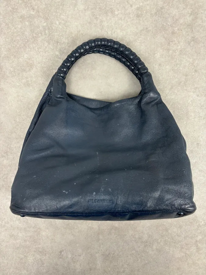 Jil Sander Navy Leather Hobo Bag with Wrapped Handle AdmkOPd 0