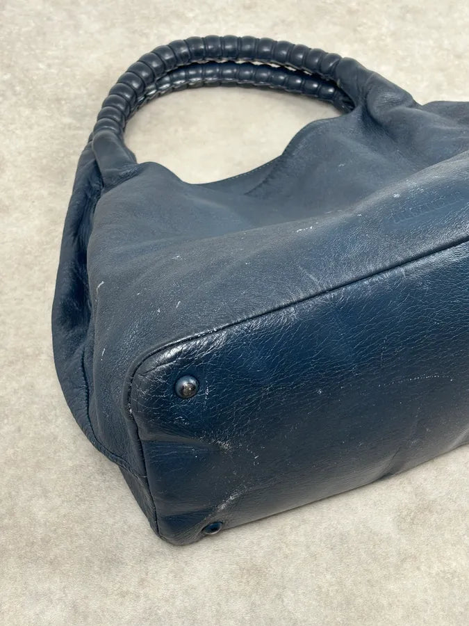 Jil Sander Navy Leather Hobo Bag with Wrapped Handle AdmkOPd 6