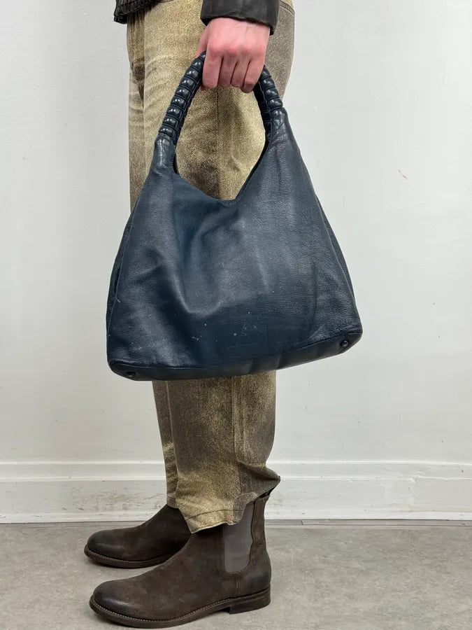 Jil Sander Navy Leather Hobo Bag with Wrapped Handle AdmkOPd 2