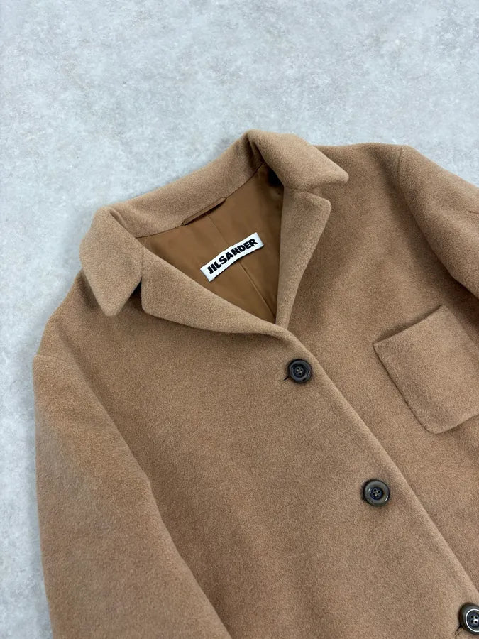 2000s Jil Sander Beige Long Minimalist Coat jvhCLWy 4