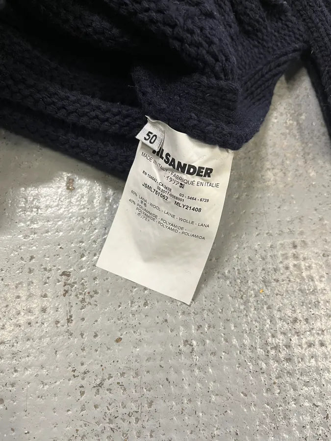 Jil Sander Navy Wool Irregular Sweater EnXyuoQ 8