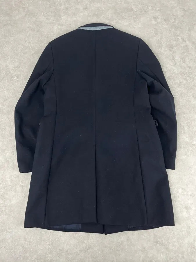 Jil Sander Navy Wool Long Coat wtlyxzU 5
