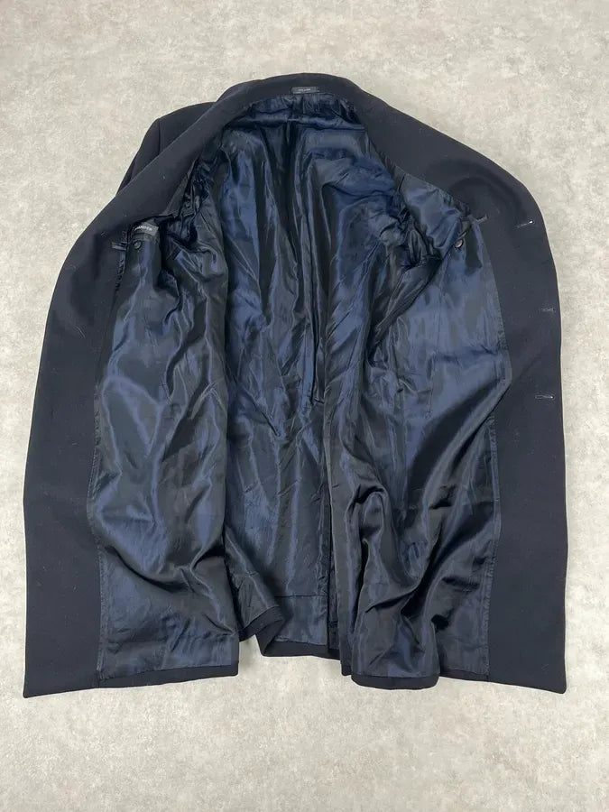 Jil Sander Navy Wool Long Coat wtlyxzU 7