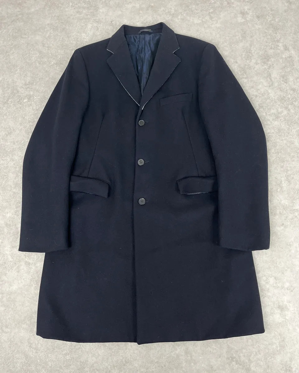 Jil Sander Navy Wool Long Coat wtlyxzU 0