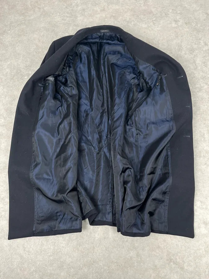 Jil Sander Navy Wool Long Coat wtlyxzU 7