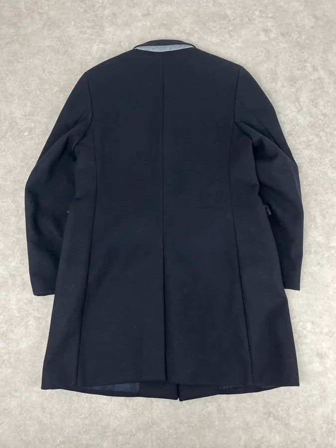 Jil Sander Navy Wool Long Coat wtlyxzU 5
