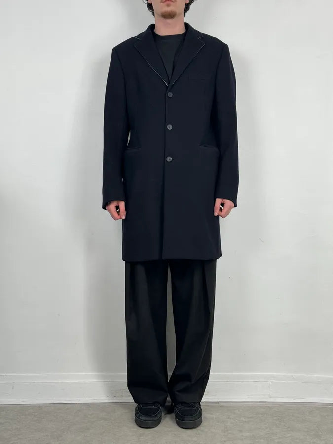 Jil Sander Navy Wool Long Coat wtlyxzU 1