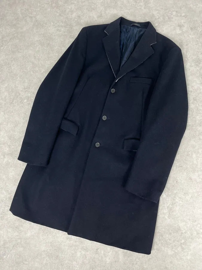 Jil Sander Navy Wool Long Coat wtlyxzU 3