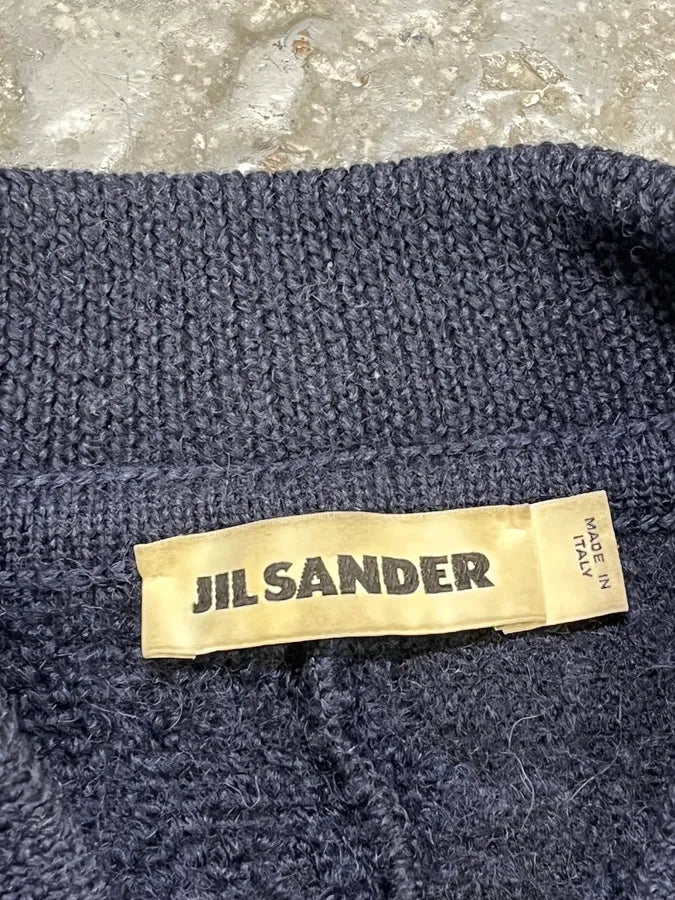Jil Sander Navy Wool Two Tone Zip-up Sweater lryMvlB 8