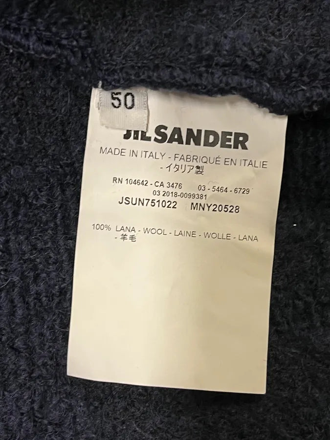 Jil Sander Navy Wool Two Tone Zip-up Sweater lryMvlB 10