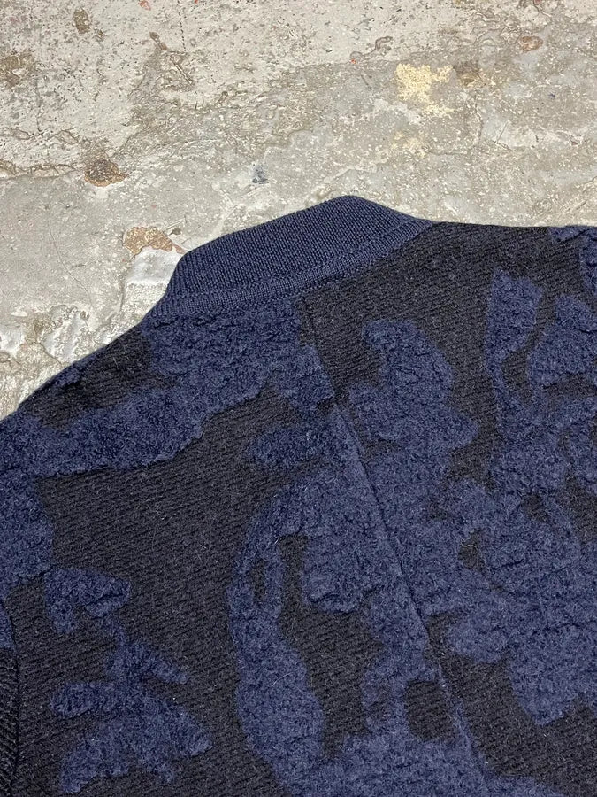 Jil Sander Navy Wool Two Tone Zip-up Sweater lryMvlB 6