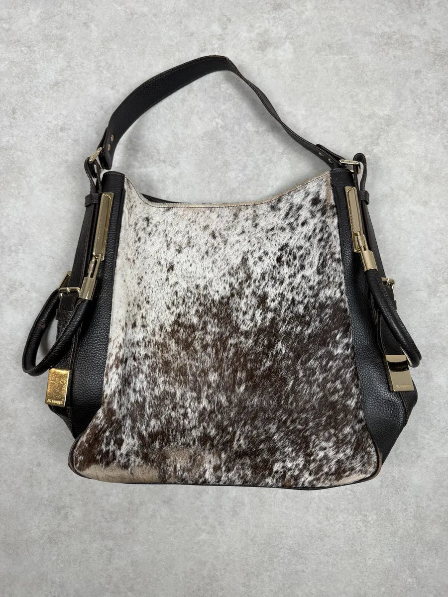 Jil Sander Pony Hair Brown Cow Print Handle Bag gZJuxAl 0