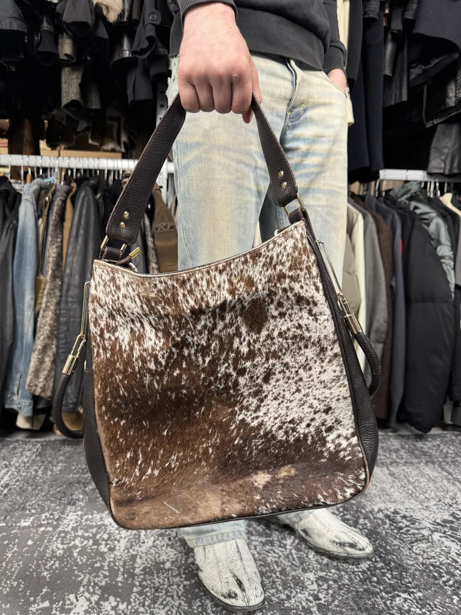 Jil Sander Pony Hair Brown Cow Print Handle Bag gZJuxAl 1