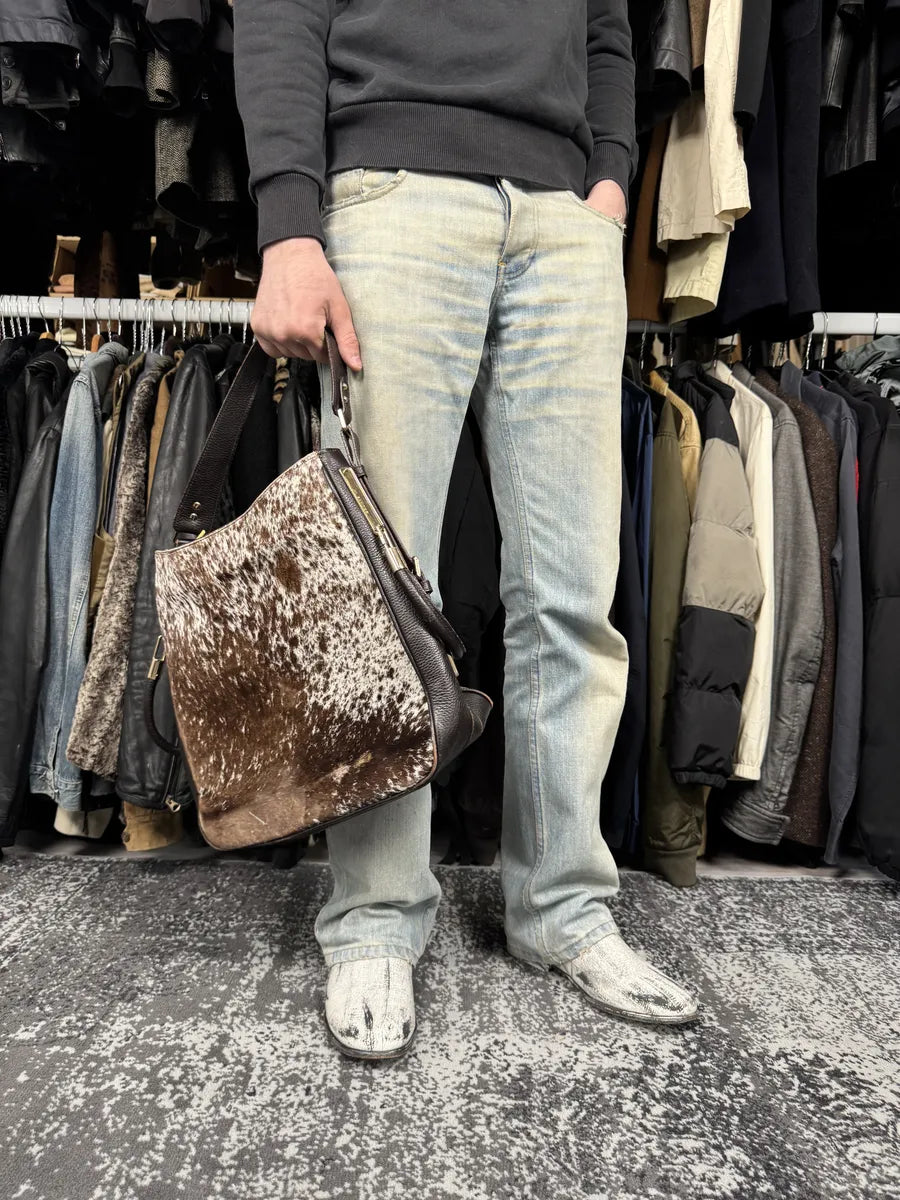 Jil Sander Pony Hair Brown Cow Print Handle Bag gZJuxAl 2