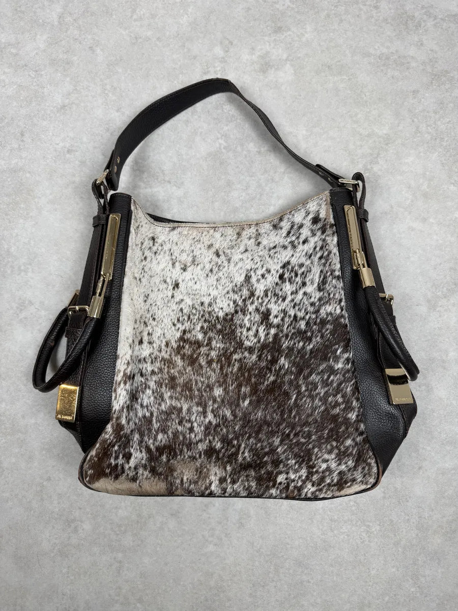 Jil Sander Pony Hair Brown Cow Print Handle Bag gZJuxAl 3