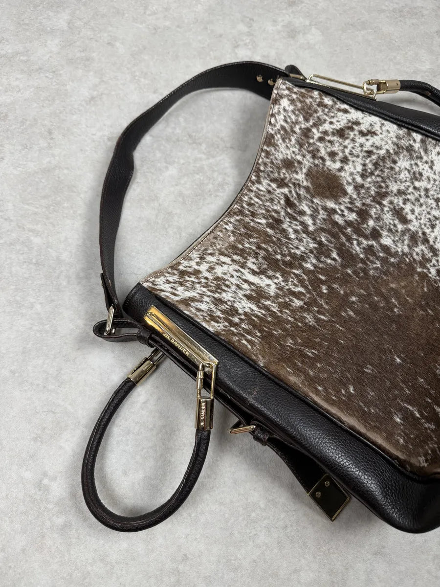 Jil Sander Pony Hair Brown Cow Print Handle Bag gZJuxAl 5