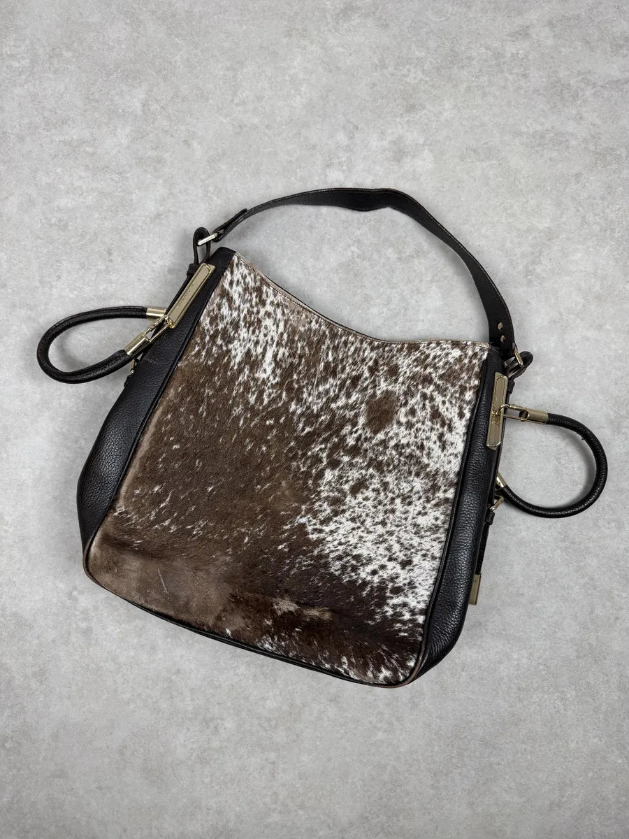 Jil Sander Pony Hair Brown Cow Print Handle Bag gZJuxAl 6