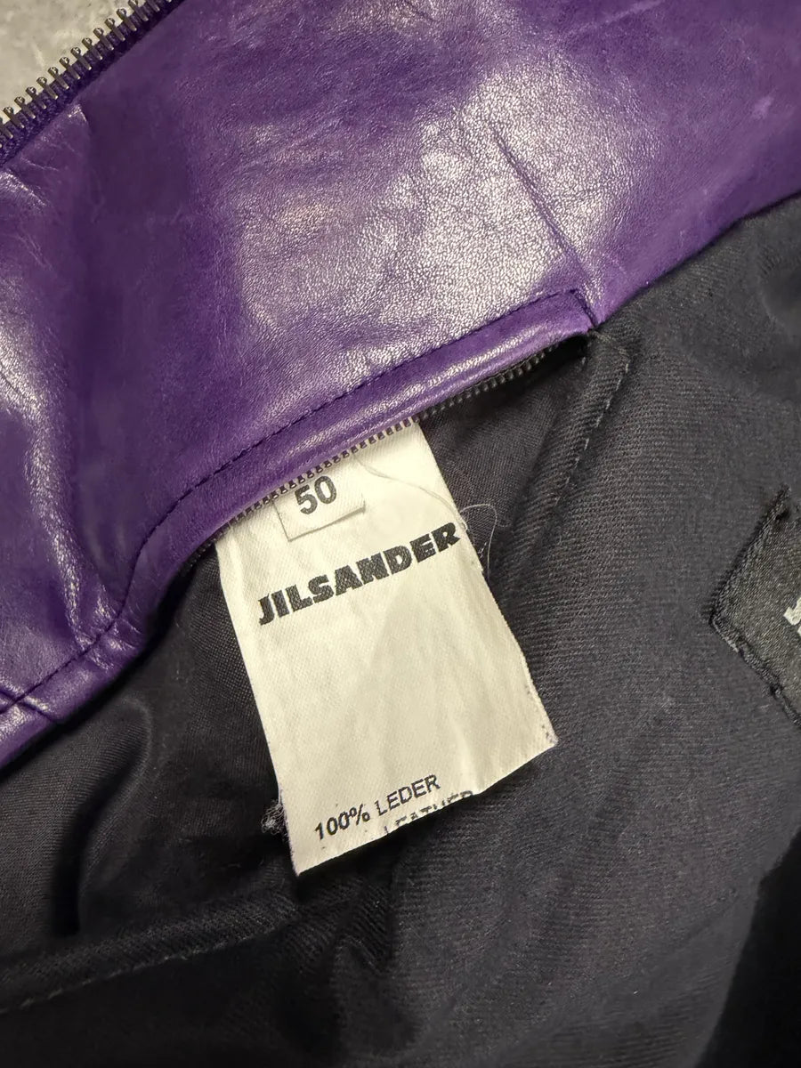 Jil Sander Purple Biker Leather Jacket HNXMVPb 9