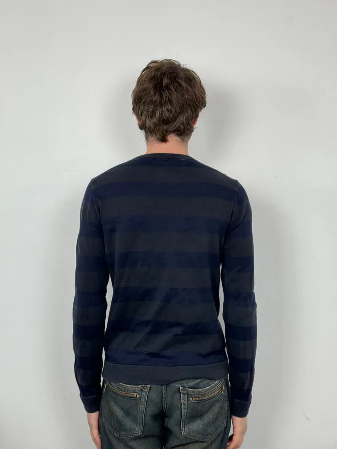 Jil Sander Striped Cotton Knit Blue Sweater dQUtRyk 2