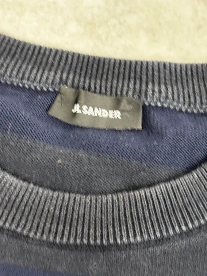 Jil Sander Striped Cotton Knit Blue Sweater dQUtRyk 6