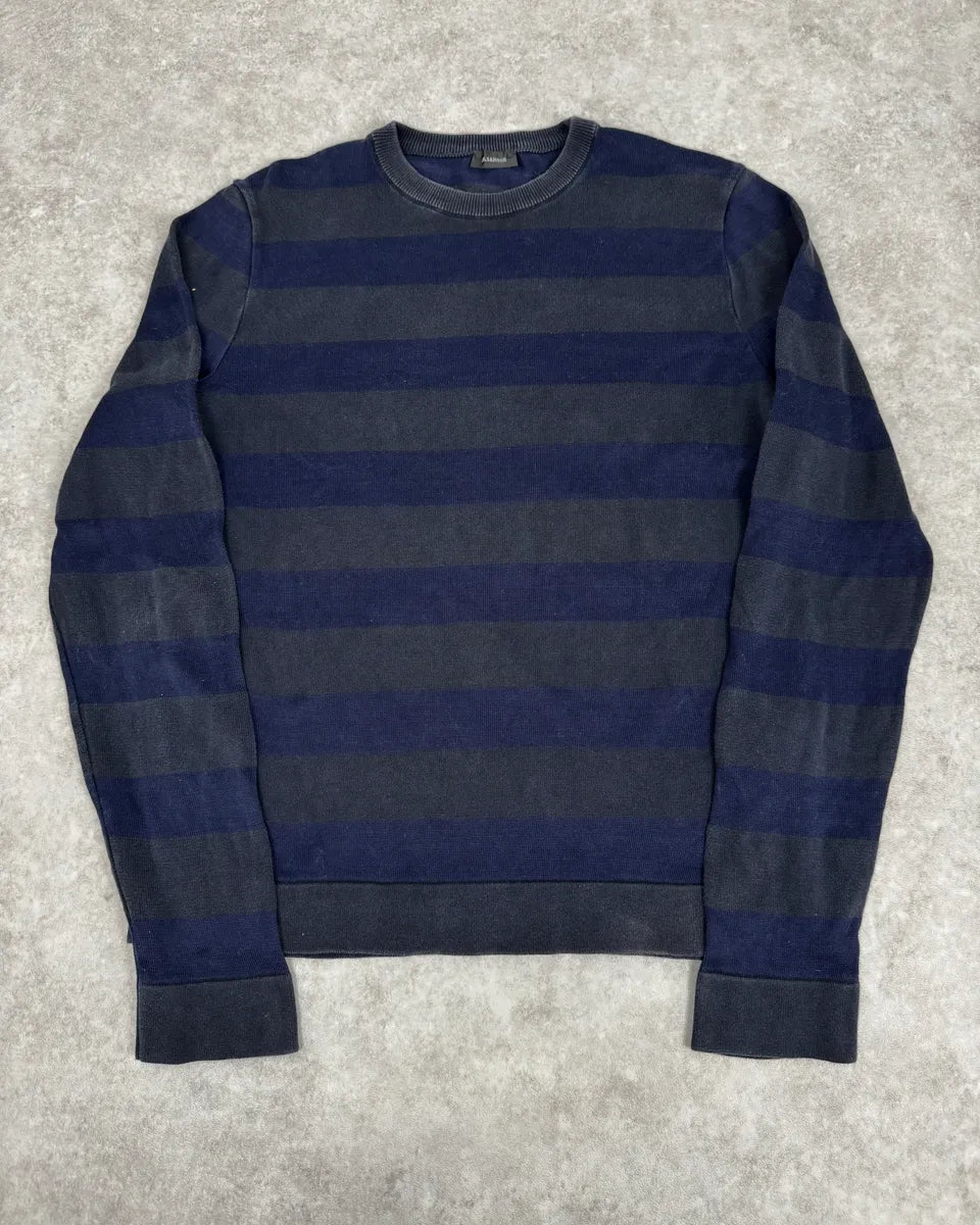 Jil Sander Striped Cotton Knit Blue Sweater dQUtRyk 0