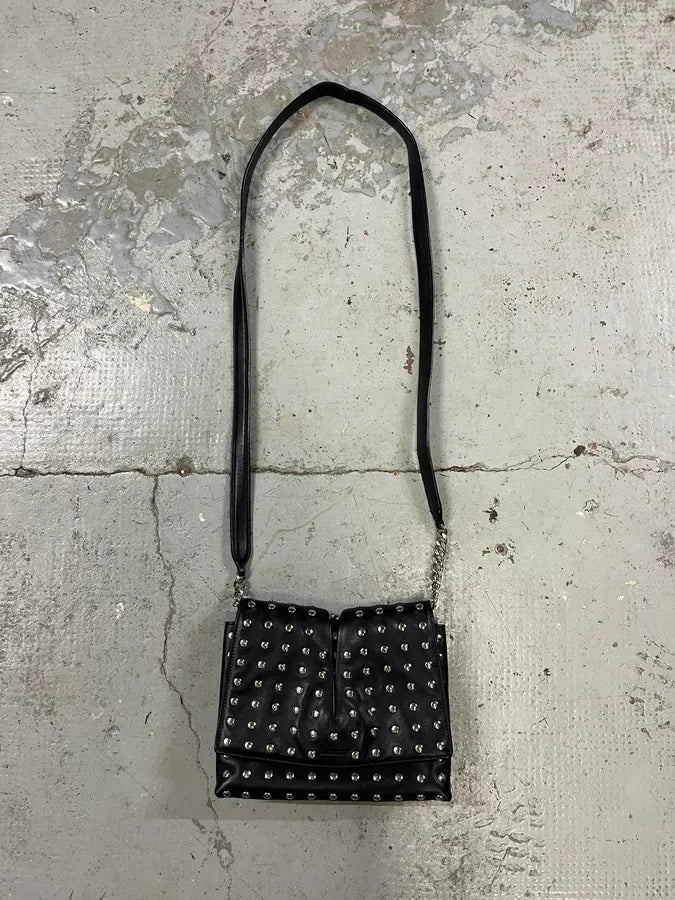 Jil Sander Studded Black Leather Shoulder Bag xAsbEQR 0