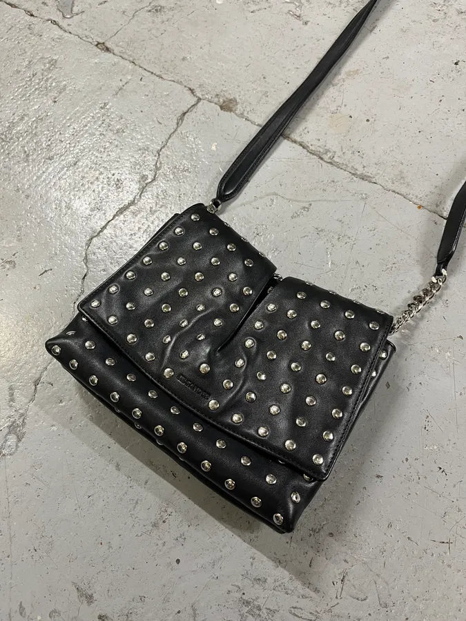 Jil Sander Studded Black Leather Shoulder Bag xAsbEQR 2