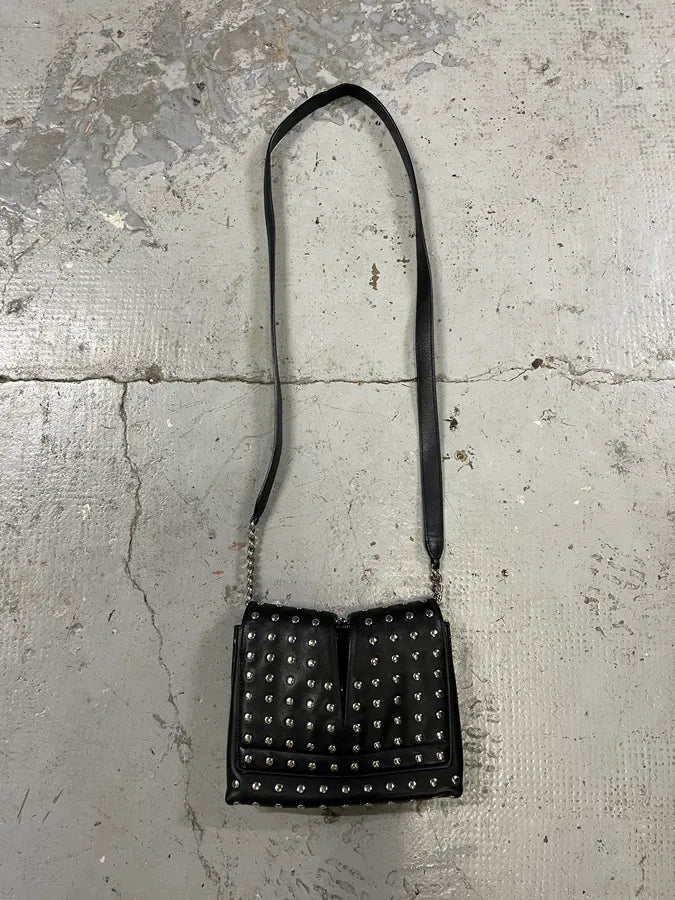 Jil Sander Studded Black Leather Shoulder Bag xAsbEQR 5