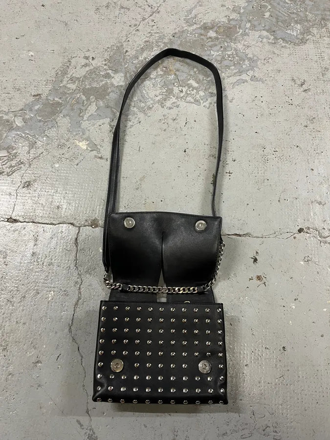 Jil Sander Studded Black Leather Shoulder Bag xAsbEQR 6