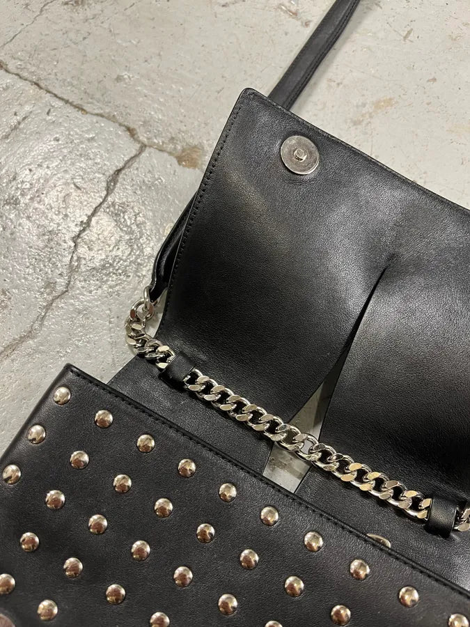 Jil Sander Studded Black Leather Shoulder Bag xAsbEQR 7