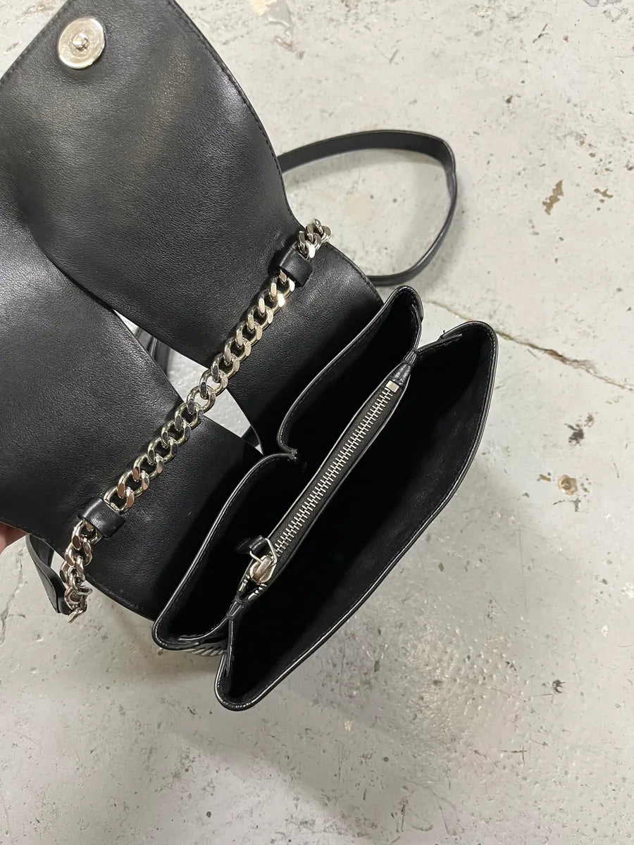 Jil Sander Studded Black Leather Shoulder Bag xAsbEQR 9