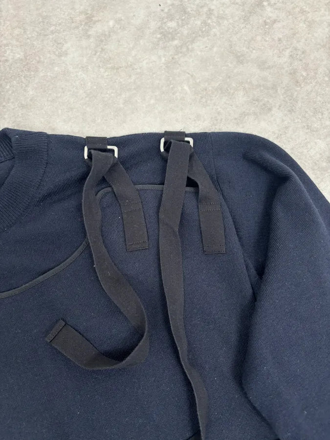 Jil Sander Two Front Bondage Navy Sweater GkxYtCY 7