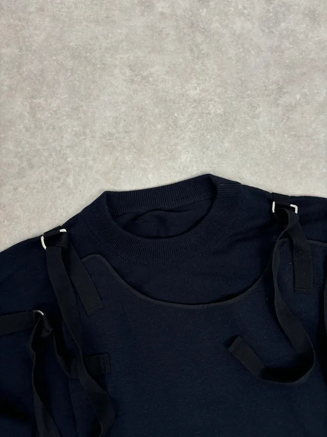 Jil Sander Two Front Bondage Navy Sweater GkxYtCY 3