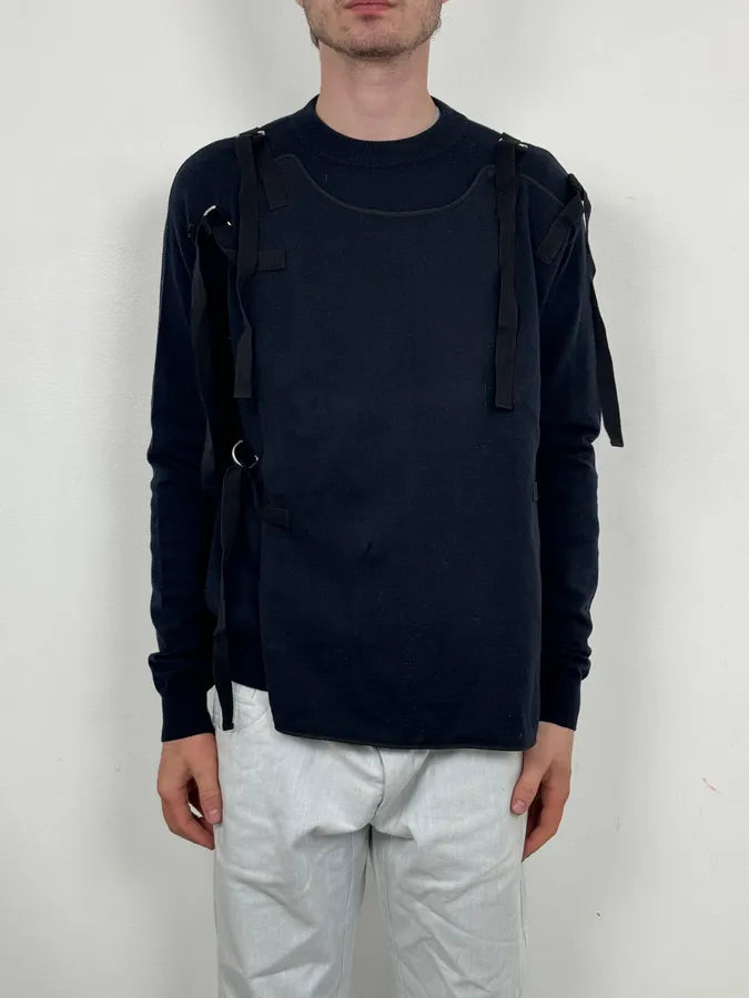 Jil Sander Two Front Bondage Navy Sweater GkxYtCY 0
