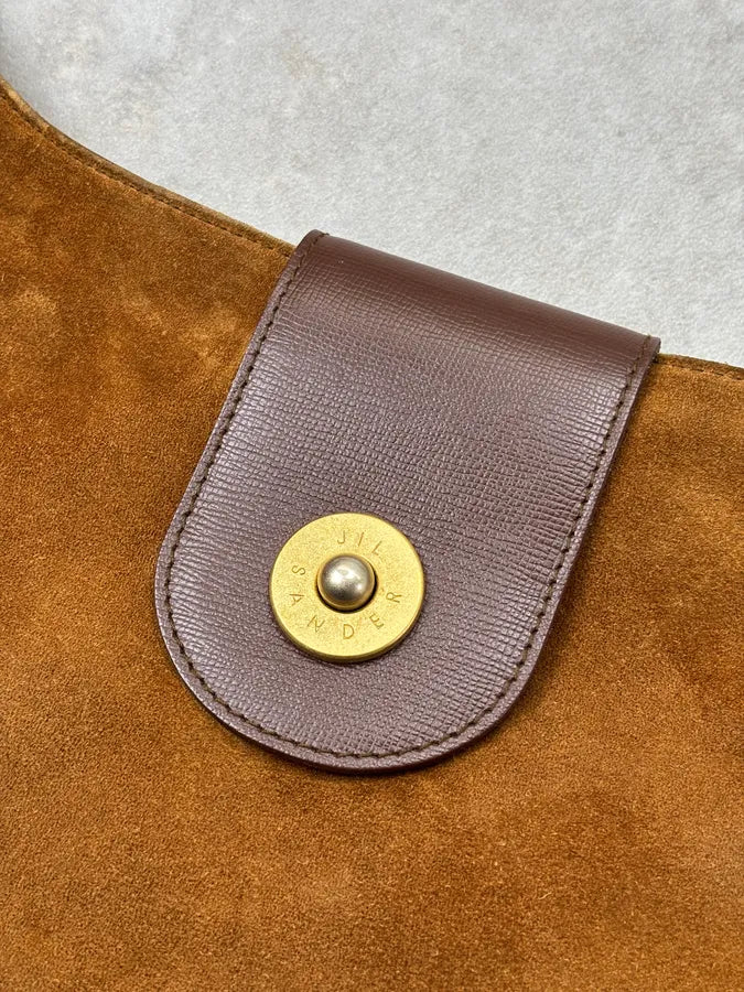 Jil Sander Suede Brown Camel Leather Shoulder Bag QiDeqwv 4