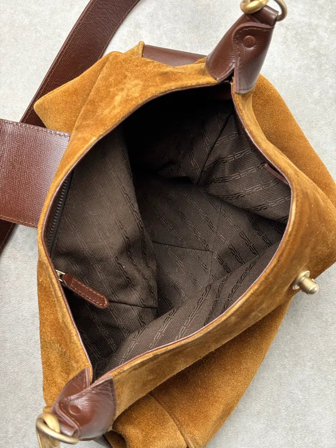 Jil Sander Suede Brown Camel Leather Shoulder Bag QiDeqwv 10