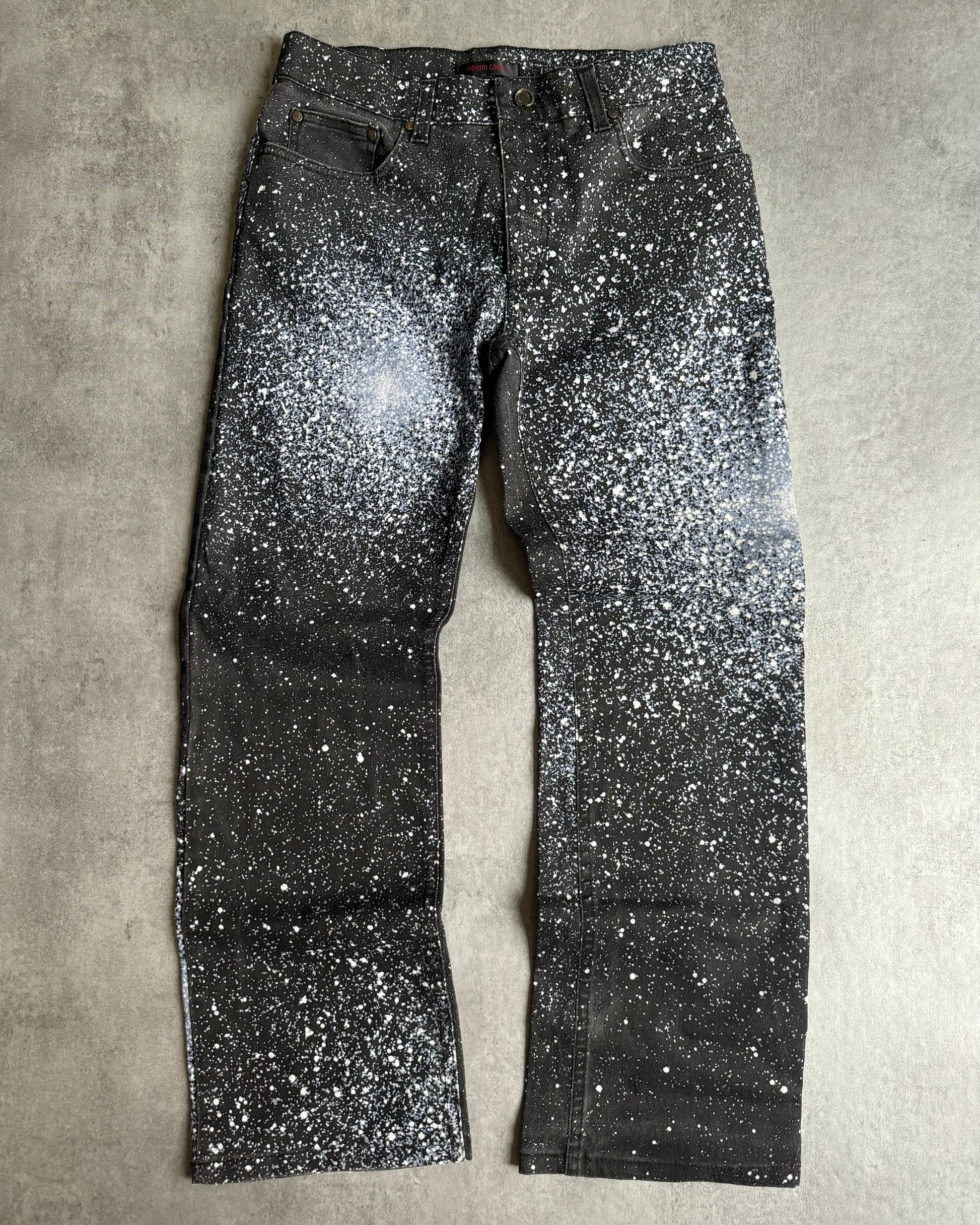 2000s Roberto Cavalli Galaxy White Expansion Pants (S) - 1