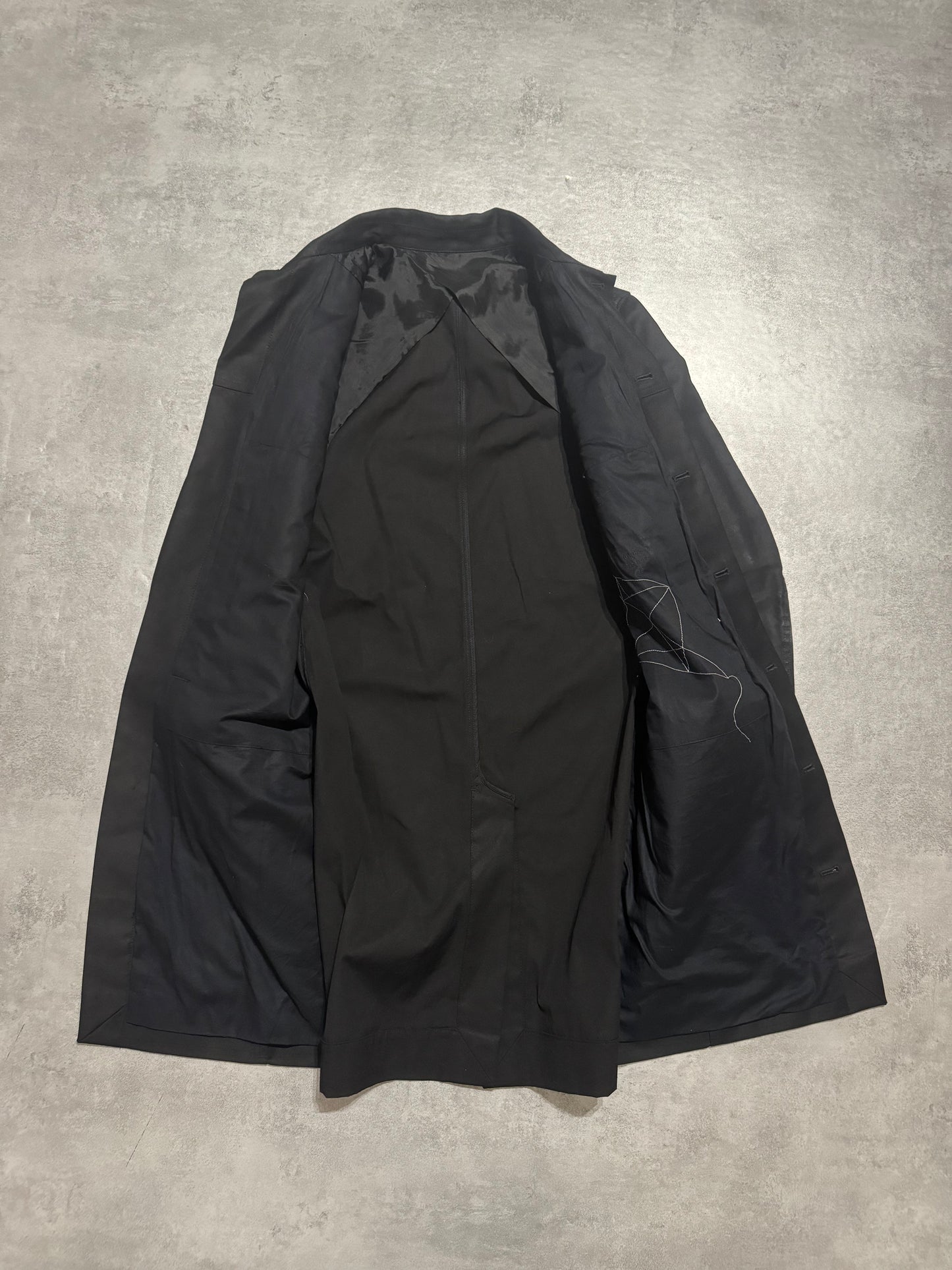 SS2019 Rick Owens Babel Architectural Black Modern Trench Jacket (M) - 8