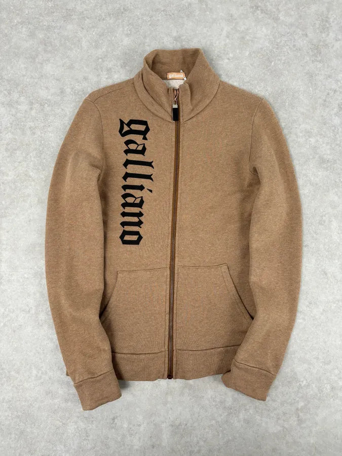 AW2012 John Galliano Beige Wool Signature Zip-Up Sweater  fphjQia 0